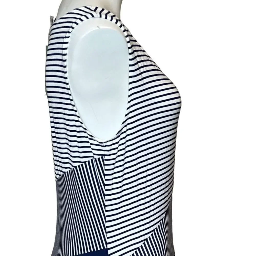 Coldwater Creek NWT blue and white striped sleeveless maxi dress size M